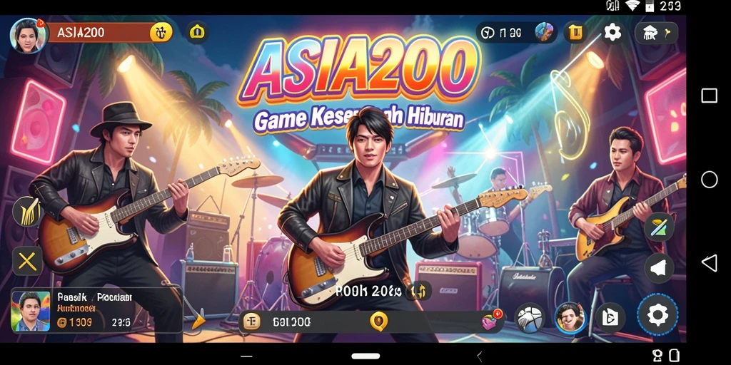 Tampilan gameplay ASIA200 dengan aksi musik yang menarik.