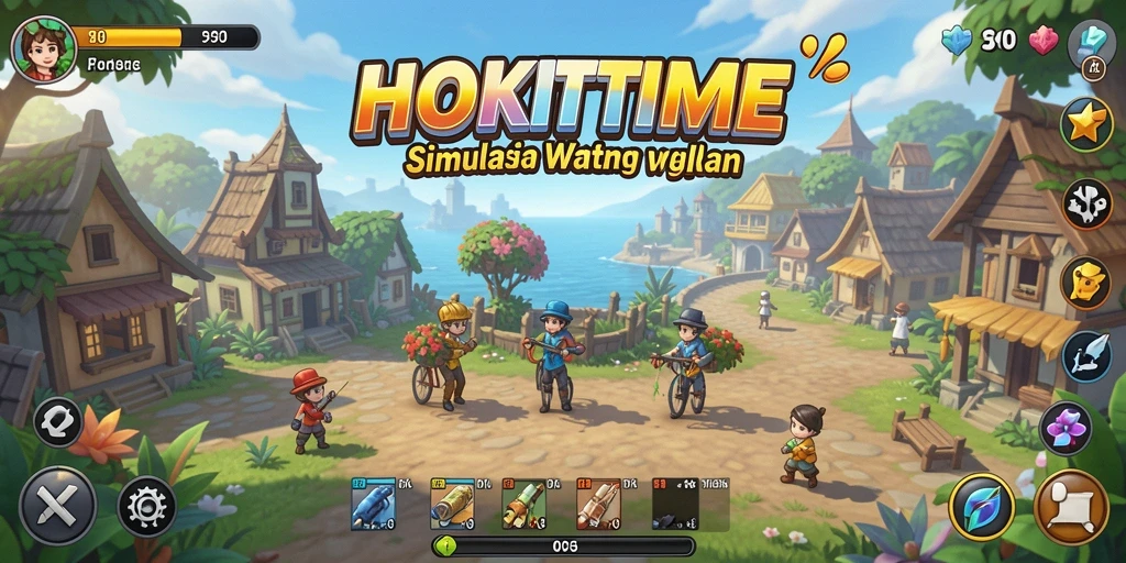 Tampilan gameplay HOKITIME dengan manajemen waktu yang mendalam.