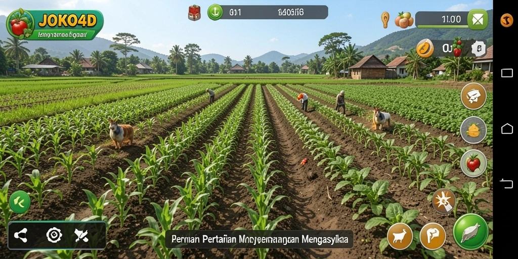 Tampilan menawan permainan <strong>JOKO4D</strong> dengan aktivitas pertanian yang seru.