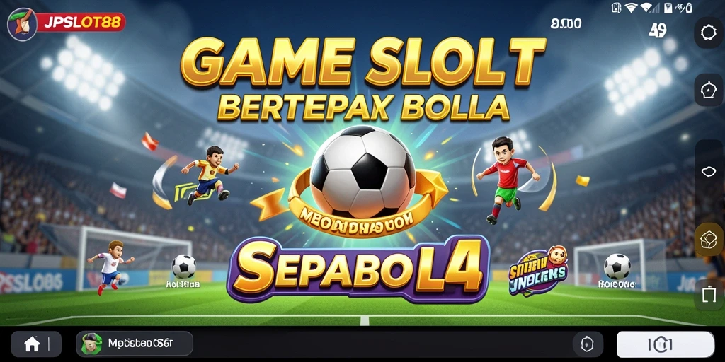 Tampilan gameplay JPSLOT88 yang menegangkan dengan tema sepak bola.