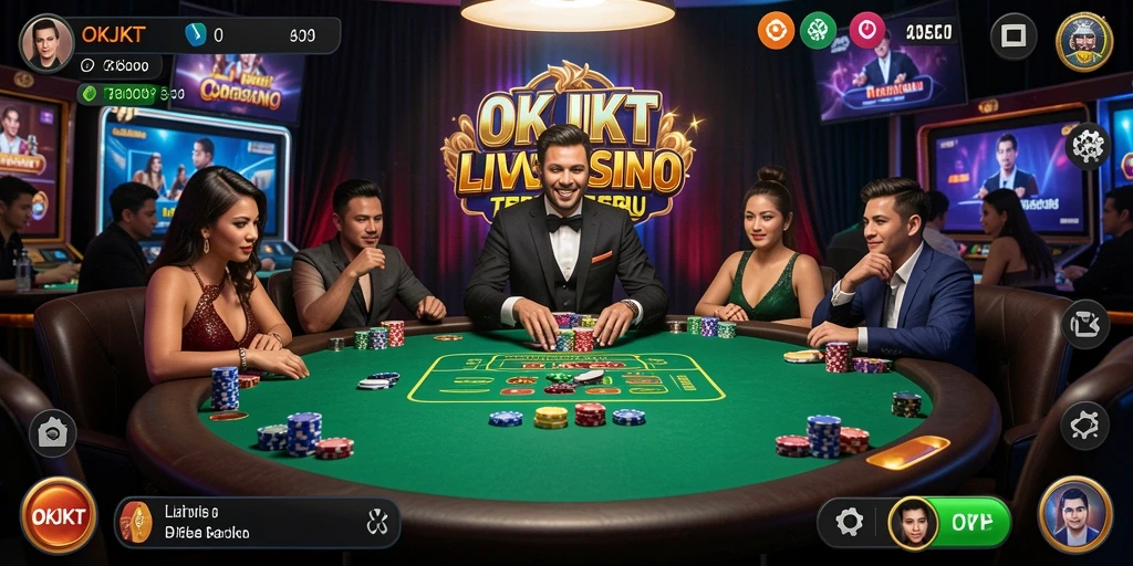 Tampilan menarik dari gameplay Live Casino di OKJKT