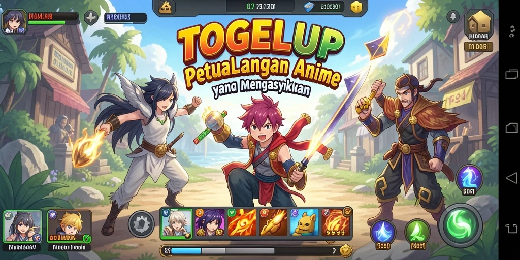 Tampilan gameplay dinamis TOGELUP dalam dunia Anime.